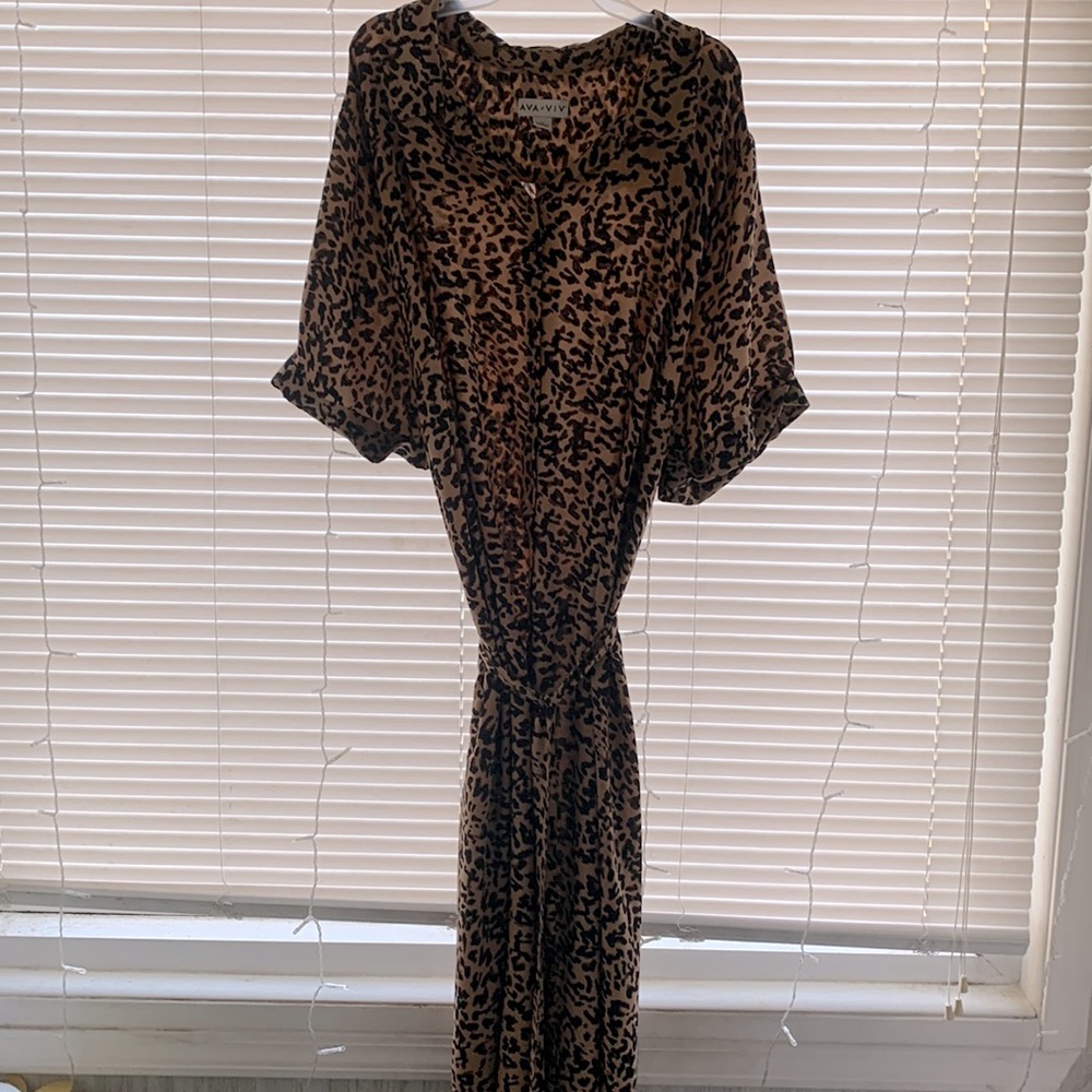 Ava & Viv animal print shirt dress size 4x